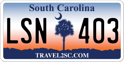 SC license plate LSN403