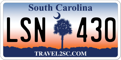 SC license plate LSN430