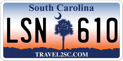 SC license plate LSN610