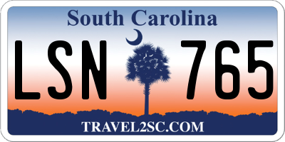 SC license plate LSN765