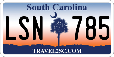SC license plate LSN785