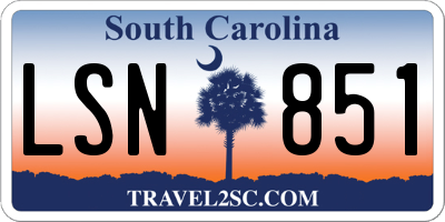 SC license plate LSN851