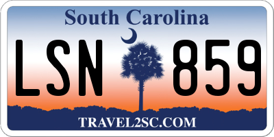 SC license plate LSN859