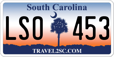 SC license plate LSO453