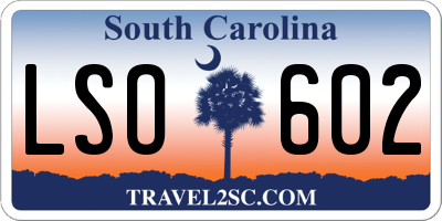 SC license plate LSO602