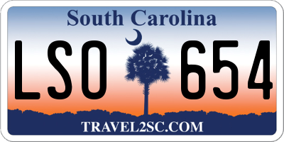 SC license plate LSO654