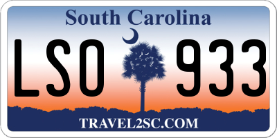 SC license plate LSO933