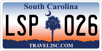 SC license plate LSP026