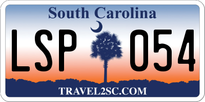 SC license plate LSP054