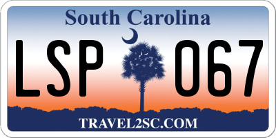 SC license plate LSP067