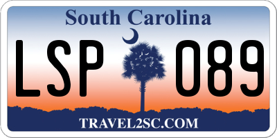 SC license plate LSP089