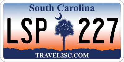 SC license plate LSP227