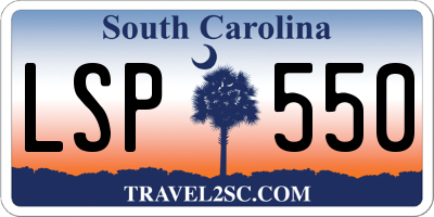 SC license plate LSP550