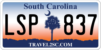 SC license plate LSP837
