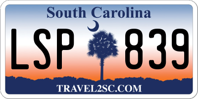 SC license plate LSP839