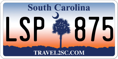 SC license plate LSP875