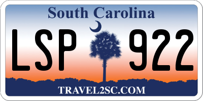 SC license plate LSP922