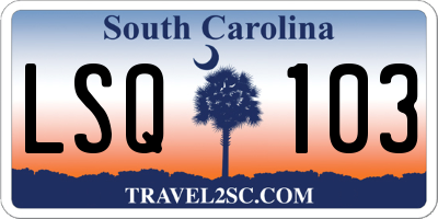 SC license plate LSQ103