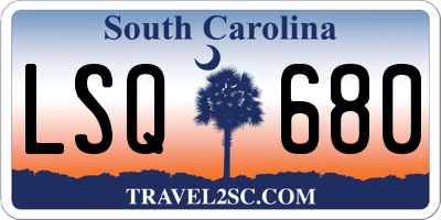 SC license plate LSQ680