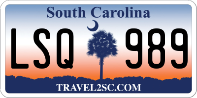SC license plate LSQ989
