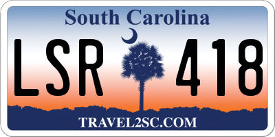 SC license plate LSR418