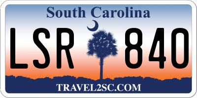 SC license plate LSR840