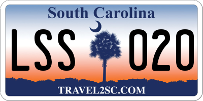SC license plate LSS020