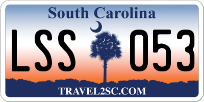 SC license plate LSS053