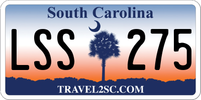 SC license plate LSS275