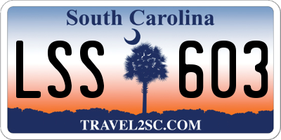 SC license plate LSS603