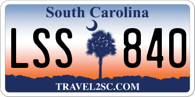 SC license plate LSS840