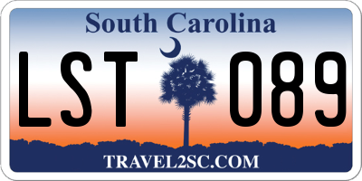 SC license plate LST089