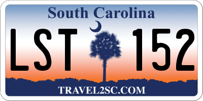 SC license plate LST152
