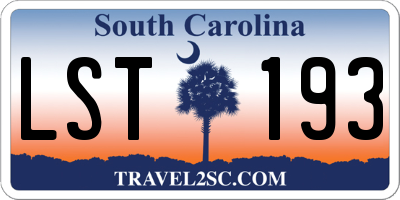 SC license plate LST193