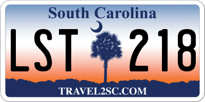 SC license plate LST218