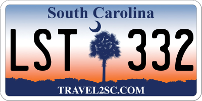 SC license plate LST332