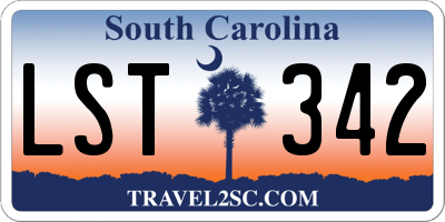 SC license plate LST342