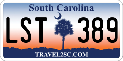SC license plate LST389
