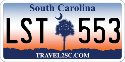 SC license plate LST553