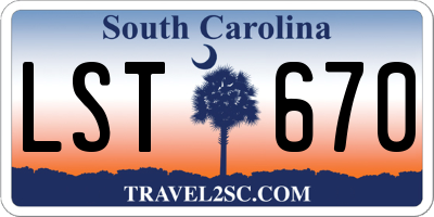 SC license plate LST670