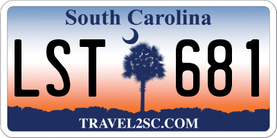 SC license plate LST681