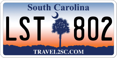 SC license plate LST802