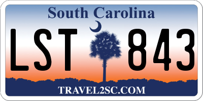 SC license plate LST843