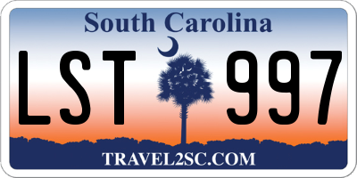SC license plate LST997