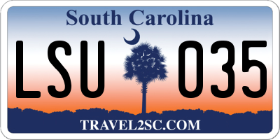 SC license plate LSU035