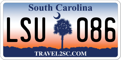 SC license plate LSU086