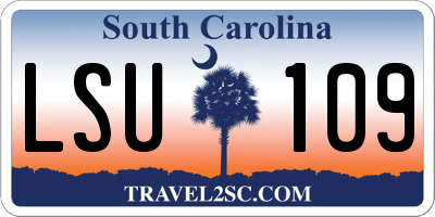SC license plate LSU109