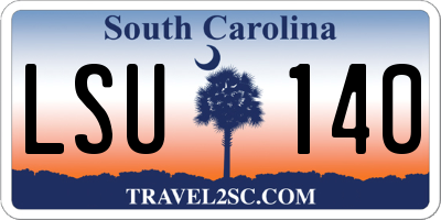 SC license plate LSU140