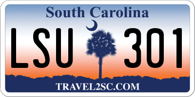 SC license plate LSU301