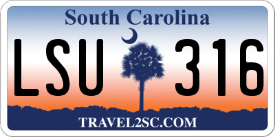 SC license plate LSU316